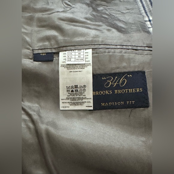 NWOT Brooks Brothers 346 Multi Color Plaid Men’s Sports Coat Blazer Size 48R - Picture 7 of 12